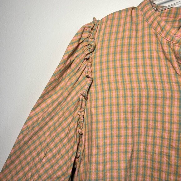 J. Crew Field Check Plaid Puff Sleeve Flannel Top - XL - Picture 8 of 12